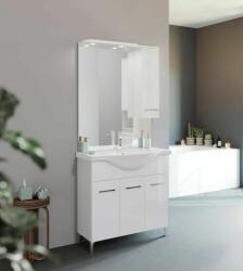 Savinidue Smart 85cm-es három ajtós fürdőszobaszekrény + mosdó