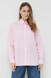 PINKO camasa din bumbac femei, culoarea roz, cu guler clasic, regular PPYH-KDD033_30X