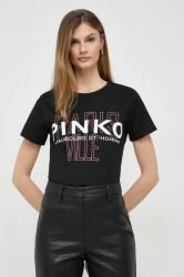 Pinko tricou din bumbac femei, culoarea negru PPYH-TSD058_99A