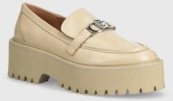 LIU JO pantofi de piele FORTY 01 femei, culoarea bej, cu platforma, SA4049P010251315 PPYH-OBD0EI_02X