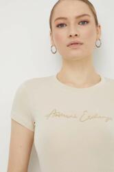 Giorgio Armani tricou femei, culoarea bej PPYH-TSD0Z6_80X
