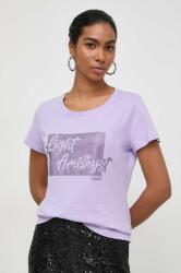 Liu Jo tricou din bumbac femei, culoarea violet PPYH-TSD0R8_45A