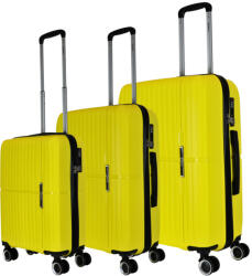 Benzi Bilbao sárga 4 kerekű 3 részes bőrönd szett (BZ5754-szett-sarga)