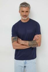 Giorgio Armani tricou din bumbac barbati, culoarea albastru marin, cu imprimeu PPYH-TSM0SY_59X