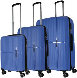 Benzi Bilbao kék 4 kerekű 3 részes bőrönd szett (BZ5754-szett-kek)