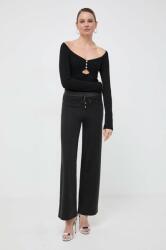 Liu Jo pantaloni femei, culoarea negru, drept, high waist PPYH-SPD0GO_99X