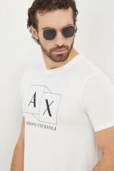 Giorgio Armani tricou din bumbac barbati, culoarea bej, cu imprimeu PPYH-TSM0SK_01X