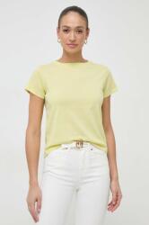 Pinko tricou din bumbac femei, culoarea galben PPYH-TSD050_10X
