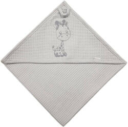  Babastar hímzett fürdőlepedő Waffle 70*70 cm - zsiráf szürke