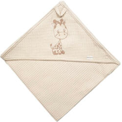 Babastar hímzett fürdőlepedő Waffle 70*70 cm - zsiráf ecrü - babastar