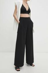 Answear Lab nadrág női, fekete, magas derekú egyenes - fekete S - answear - 11 990 Ft