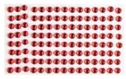 Öntapadós dekor gyöngy/strassz 7mm-es 120db/csomag piros