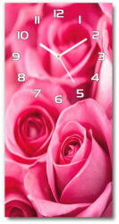 Wallmuralia. hu Négyszögletes fali üvegóra Rózsaszín rózsa 30x60 cm fehér