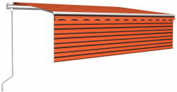  Vidaxl narancssárga-barna kézzel kihúzható napellenző redőnnyel 5x3 m 3069350