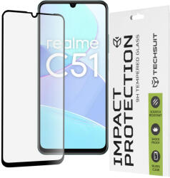 Techsuit 111D védőüveg a kijelző teljes felületére Realme C51/Note 50 telefonra - Fekete