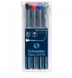 Schneider Marker permanent universal varf 1.0 mm Maxx 224 M 4 culori/set SCHNEIDER (12953)