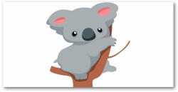 Wallmuralia. hu Üvegkép Koala egy fa 140x70 cm 4 fogantyú