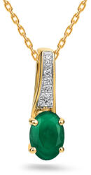 Arany gyémánt medál smaragddal 0, 030 ct KU1502P
