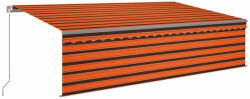  Vidaxl narancssárga-barna kézzel kihúzható napellenző redőnnyel 5x3 m 3069460