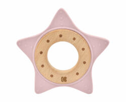 KikkaBoo rágóka - szilikon és fa Csillag pink (CMT68972405)