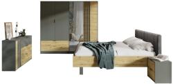 Expedo Set mobilier pentru dormitor MOLINE, 160x200, stejar artisan/grafit