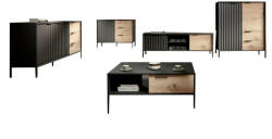 Expedo Set mobilier pentru living RAME, negru/stejar artisan