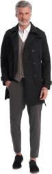  OMBRE Férfi SLIM FIT kabát övvel, fekete színű MDN125065 XL
