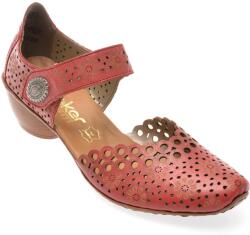 RIEKER Pantofi casual RIEKER rosii, 43753, din piele naturala 38