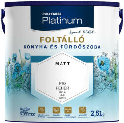 Poli-Farbe Platinum Foltálló Konyha és fürdőszoba F10 5l (PO2050102014)