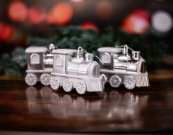 Minikek Karácsonyi dekoráció vonat 10cm 3db egy csomagban ChromeWhite