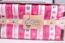 Minikek Karácsonyi dekoráció szalag, rózsaszín - 2cm x 5m (Egy pár egy csomagban)