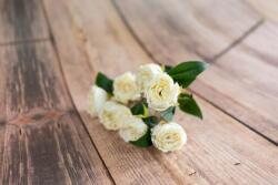 Minikek Rózsacsokor élethű szárított hatású 7 szálas fehér
