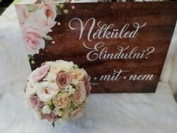 Minikek Esküvői tábla " Nélküled elindulni, na még mit nem? " felirattal VintageWood