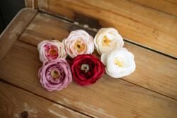 Minikek Angolrózsa rózsafej művirág fej - 6.5cm - Vörös