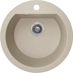 Laveo DAFNE egykör bézs mosogató csaplyukkal, helytakarékos szifonnal (SRD_480T) - mosibolt