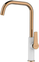 Laveo ALANIS álló csaptelep, fehér / rose gold L alak. K