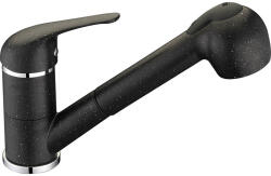 Laveo DAGA Kihúzható zuhanyváltós csaptelep, szemcsés fekete