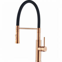 Laveo SHIRE zuhanyfejes csaptelep rugalmas tömlővel, matt fekete / rose gold K (BQH_878D) - mosibolt