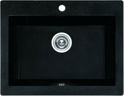 Laveo KOMODO fekete mosogató helytakarékos szifonnal (SRK_710A)