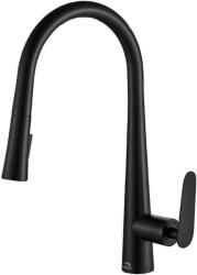 Laveo NALDA Kihúzható zuhanyváltós csaptelep, matt fekete - mosibolt