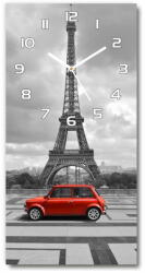 Wallmuralia. hu Téglalap alakú üvegóra Eiffel-torony autó 30x60 cm fehér