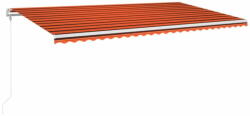 Vidaxl narancssárga-barna szélérzékelős és LED-es napellenző 600x350cm 3069055