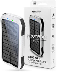 Boompods hordozható külső akkumulátor / power bank - 10.000 mAh - Boompods Neutron Solar - 2xUSB + Type-C - fehér - nextelshop