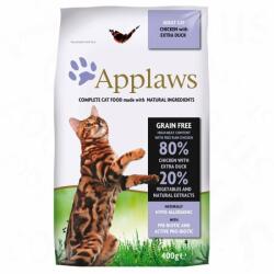 Applaws Cat Adult Chicken with Extra Duck 2, 4 kg (6x400 g) Pachet hrana uscata pisica, cu pui si rata
