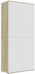 vidaXL fehér és sonoma-tölgy forgácslap cipősszekrény 80 x 39 x 178 cm (802863) (802863)