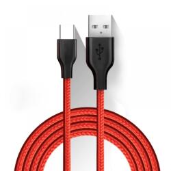 Cellect USB-A - Type-C szövetborítású adatkábel 1m piros-fekete (MDCU-TEXT-TYPEC-R) (MDCU-TEXT-TYPEC-R) (MDCU-TEXT-TYPEC-R)