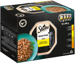 Sheba Sheba Varietăți pachet jumbo tăvițe 96 x 85 g - Selecție în sos (Pui & curcan; Pui; Pasăre; Curcan)