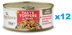 Applaws Dog Taste Toppers Csirkemell, marhamáj, sütőtök húslevesben 12x156 g
