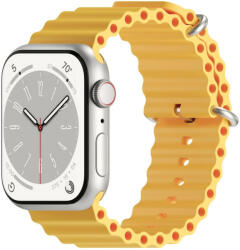  Next One H2O Apple Watch 38/40/41mm légáteresztő szilikon szíj - Sárga