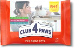 CLUB 4 PAWS Premium Hrana umeda pisici 5+1, set 6 80g